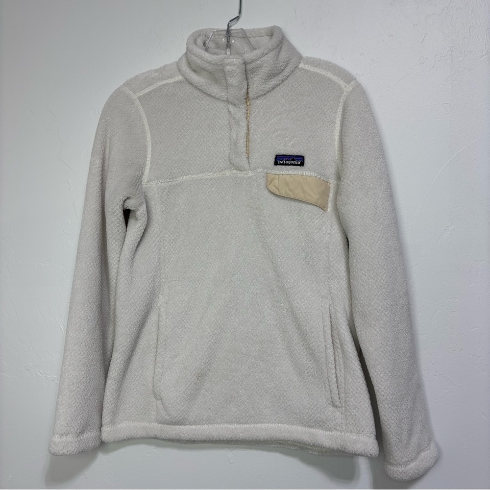 Patagonia Re-Tool Snap T Pullover Sweatshirt Jacket Soft Women's Small Ivory